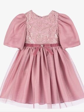 Patachou Girls' Pink Satin & Tulle Dress & Headband